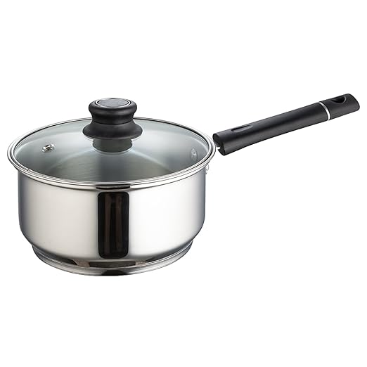 A Sauce Pan with Lid, measuring 14cm in diameter, is a small cooking pot designed for various kitchen tasks. These saucepans are typically made from materials like stainless steel, aluminum, or non-stick materials.The 14cm size indicates that it's a small saucepan, suitable for tasks such as heating sauces, boiling small quantities of food, or simmering ingredients. The included lid helps control heat and flavors during cooking. Sauce pans are essential cookware in the kitchen and come in various sizes to suit different cooking needs.