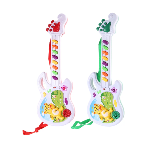 This mini guitar is designed to bring the joy of music and visual delight to musicians of all ages, especially children. It combines the charm of a traditional guitar with modern technology, creating an exciting and multisensory musical experience