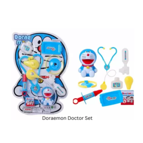 The RockStar Doremon Doctor Kit, also known as the Mini Kitty Doctor Kit, is a children's toy set designed to spark imaginative play and inspire young kids to explore the world of medicine and caregiving. It features a playful and colorful design, often featuring popular cartoon characters like Doraemon or Hello Kitty to make the experience more engaging for children. Here's a general description of what you might find in such a kit