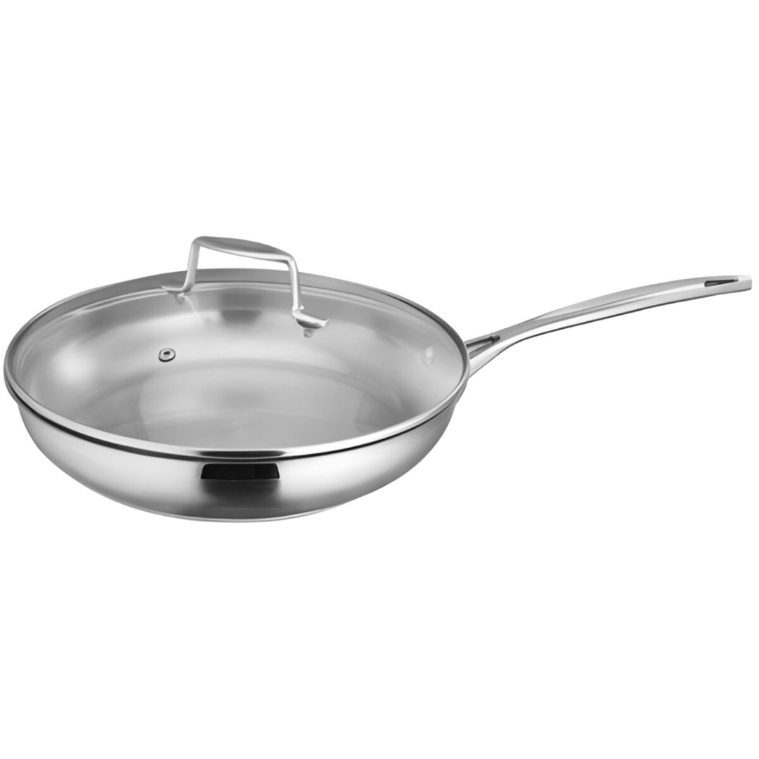 The Stainless Steel Frying Pan is a durable and versatile cookware essential. Made from stainless steel, it's suitable for a wide range of cooking tasks and offers longevity. This pan is a valuable addition to your kitchen for sautéing, frying, and more.MORE HEALTHFUl Great replacement to aluminum pan, no aluminum into your food. pan are made of high quality pure 304 stainless steel without chemical coating or any other materials. MAKE DELICIOUS The Small oven baking pan great for cinnamon rolls, Sticky buns, Brownies, Corn bread and fruit cobblers and etc, Food heated evenly and come out perfectly.