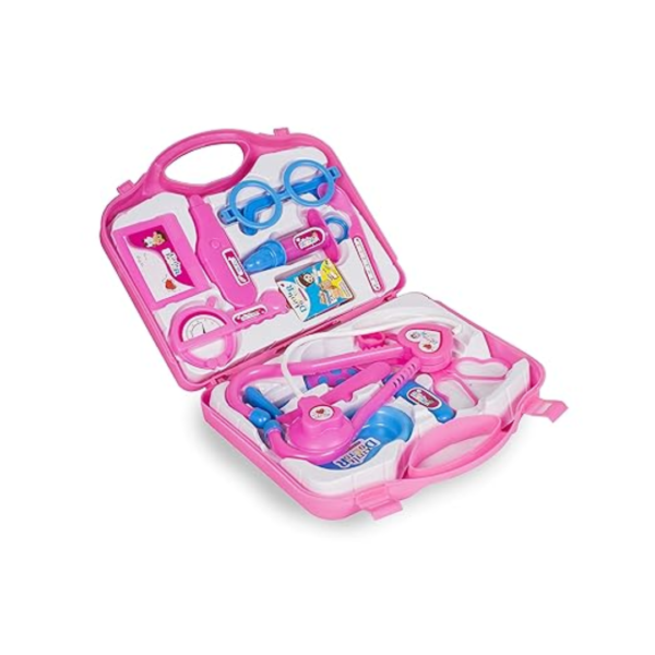 Doctor Set Toy For Kids This Doctor Case Come With 13 Diffrent Accesory. This Medical Kit Teaches Your Child About Sharing And Cooperation As There A Number Of Instruments To Play With. In Order For Your Child To Have Fun, He Or She Will Have To Play With Another Person, Thus Teaching Your Child About Cooperation. It Also Helps Your Child Develop His Or Her Sensory Skills