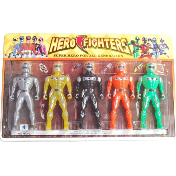 Super Hero Set of 5 Action figures Made of Durable plastic material suitable for kids Perfect size fits in Small hands of your child. Ideal gift set for all kids Action figures with Movable arms and Legs