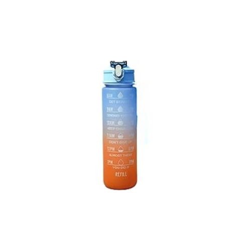 MOTIVATIONAL QUOTE & TIME MARKER- Stay inspired and hydrated with a unique inspirational quote and time markers on the bottle. Keep track of your daily water intake and stay on track with your hydration goals. Perfect for fitness enthusiasts, weight loss goals, and overall health improvement. FUNCTIONAL DESIGN- Sipper features a secure flip top lid with a lock, ensuring it's dust and leak-proof. One-handed operation with a convenient button for easy access. Equipped with a silicone straw for spill-proof sipping. The wide mouth allows for easy cleaning and is large enough to accommodate ice cubes Sipper Water Bottle makes for a fantastic gift idea. Whether for yourself, friends, family, coworkers, or anyone who values a healthy lifestyle, this water bottle is a perfect present..