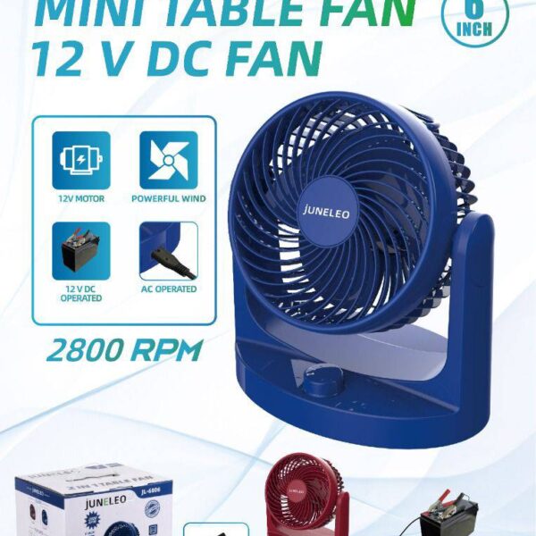 The JL-6806 Table Fan is a compact and portable fan designed for use on tables or desks. With its sleek and modern design, it efficiently circulates air to provide cooling in small spaces. The fan features multiple speed settings, allowing users to adjust the airflow according to their preferences. It is equipped with quiet operation, making it suitable for use in various settings, including offices, bedrooms, or study spaces. The oscillation feature ensures even air distribution, and the fan is generally easy to use with user-friendly controls. Overall, the JL-6806 Table Fan offers a convenient and effective solution for personal cooling in confined areas.