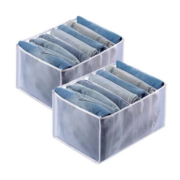 The Jean & Shirt Organizer (JA0034) is a practical storage solution designed to keep your clothing items neat and easily accessible. This organizer is specifically tailored for jeans and shirts, offering a systematic way to arrange and store these wardrobe essentials. With its thoughtful design, JA0034 helps optimize closet space and keeps your clothing items wrinkle-free. The organizer is likely equipped with compartments or hangers to facilitate efficient organization. Overall, it provides a convenient and space-saving method for storing jeans and shirts in a tidy fashion.