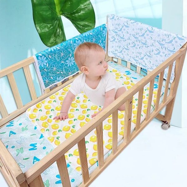 The washable baby urine absorbing mat is an imported product designed to effectively manage and absorb urine from babies. This mat is crafted from materials that can be easily washed, promoting hygiene and reusability. Its primary function is to provide a protective layer, preventing leaks and maintaining a dry surface for the baby. The imported nature of the mat suggests a certain level of quality and possibly unique features in its design. Overall, it offers a convenient and practical solution for managing baby urine while prioritizing cleanliness and durability.