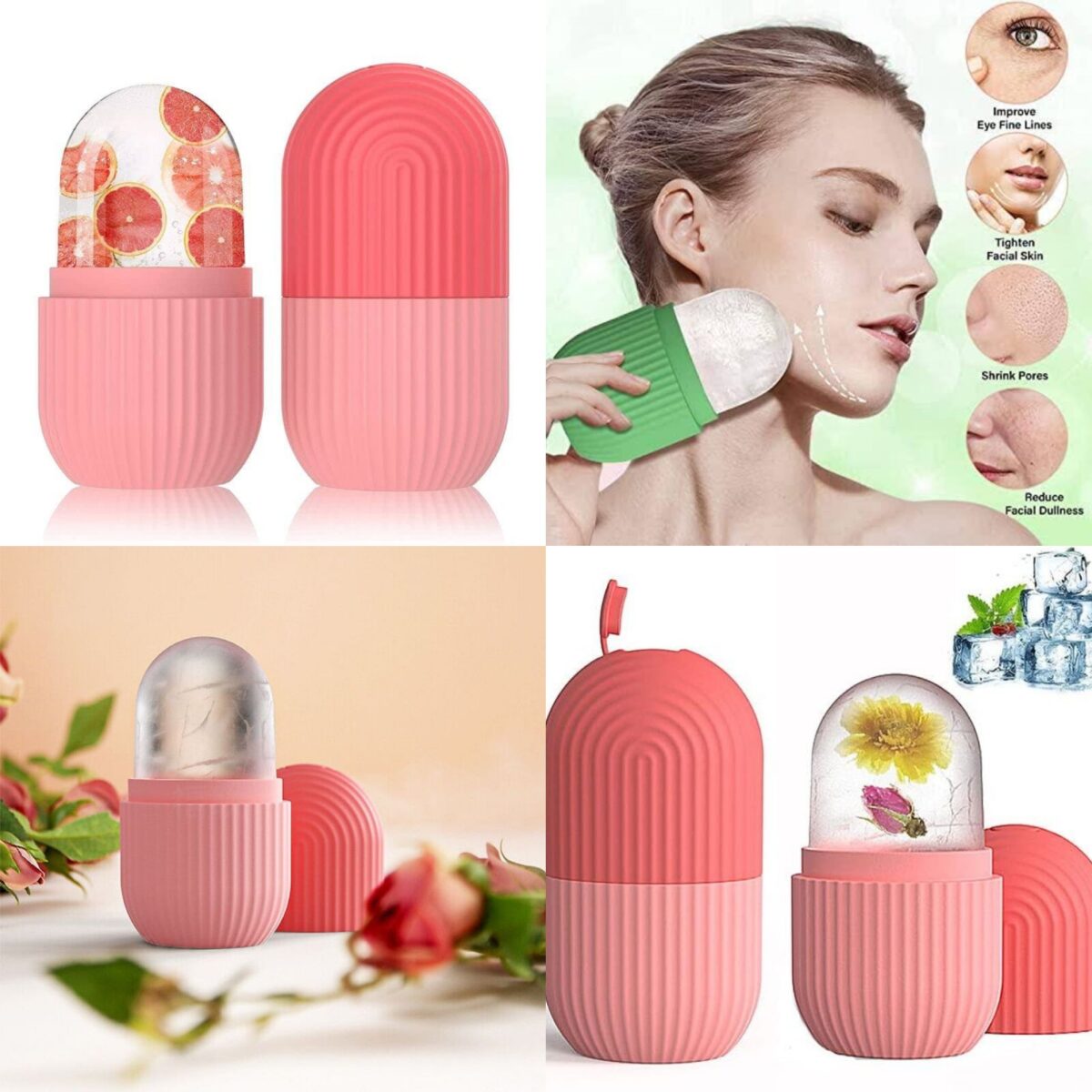 The Silicon Ice Face Roller is a skincare tool designed to enhance facial care routines. Crafted from silicone, it typically has a roller with a cooling effect that can be chilled in the freezer for an ice-like sensation. This roller is gently massaged over the face to reduce puffiness, soothe the skin, and promote circulation. The silicon material is often easy to clean and may offer a hygienic application. The Silicon Ice Face Roller is commonly used as part of skincare regimens for its refreshing and rejuvenating properties.