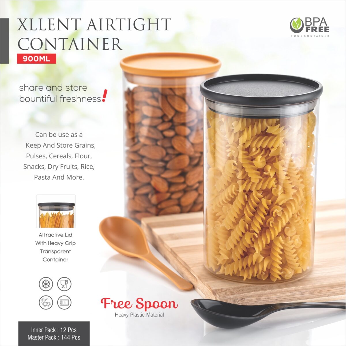 Crafted with precision, the XLLENT Airtight Container features a tight-sealing mechanism, guaranteeing an airtight and leak-proof environment. This helps in preserving the freshness of your stored food for an extended period. The container is constructed with high-quality materials, ensuring durability and longevity.