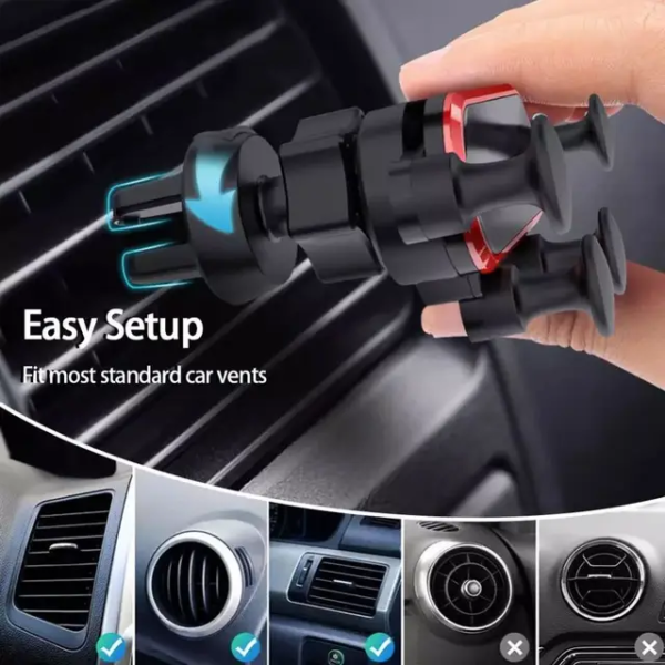 Designed for hassle-free installation, this mobile stand effortlessly attaches to the air conditioning vent of your car. Simply clip it in place, and you're ready to go. No complicated setups or tools required.