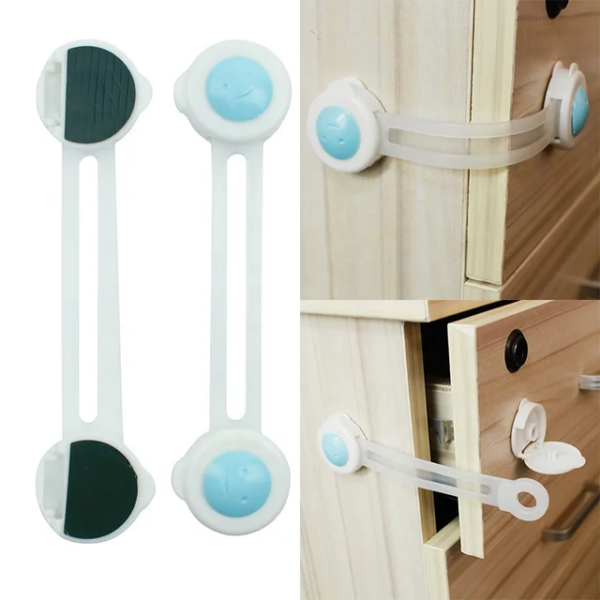 A set of 3 Child Safety Locks designed to enhance home safety for families with young children. These locks are crafted to prevent access to cabinets, drawers, and appliances, reducing the risk of accidents. Featuring a durable and easy-to-install design, these safety locks help secure potentially harmful items, ensuring a child-safe environment. With a set of three, they offer versatility in securing various household items, promoting peace of mind for parents and caregivers.