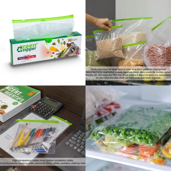The Multi Storage Zip Lock Pouches (15 Pcs Box) is a set of 15 versatile pouches designed for convenient and organized storage. These pouches feature zip-lock closures, providing a secure seal to keep items safe and protected. The multipurpose design makes them suitable for storing various items such as snacks, accessories, documents, or travel essentials. With a durable construction, these pouches are reusable and ideal for both home and travel use. The set offers a practical solution for keeping belongings sorted and easily accessible.