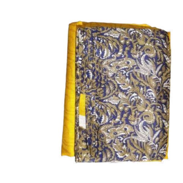 yellow saree with printed border for women