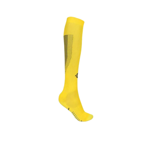 The large size ensures a secure fit for both men and women, offering flexibility and freedom of movement on the field. The high-quality fabric delivers breathability, keeping your legs cool and dry even during extended play. Nivia's commitment to durability is evident in the reinforced construction, making these stockings resilient against the demands of the game. The striking yellow color adds a dynamic touch to your soccer attire, setting you apart on the pitch.