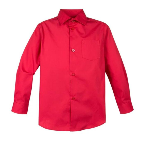 A classic Boys' Long Sleeve Dress Shirt in vibrant Red, perfect for formal occasions and special events. Crafted with precision, this shirt features long sleeves for a sophisticated look. The rich red color adds a touch of elegance, making it an ideal choice for festive celebrations or formal gatherings. The shirt is designed with attention to detail, ensuring a comfortable fit and a polished appearance. Dress your young gentleman in this stylish red shirt to make a statement at any occasion