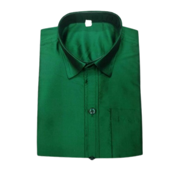 The green color adds a vibrant and refreshing element to the shirt, making it suitable for various occasions. Whether you're dressing up for a formal event or looking for a smart-casual option, this shirt fits the bill. The poplin fabric ensures breathability, making it suitable for different weather conditions.