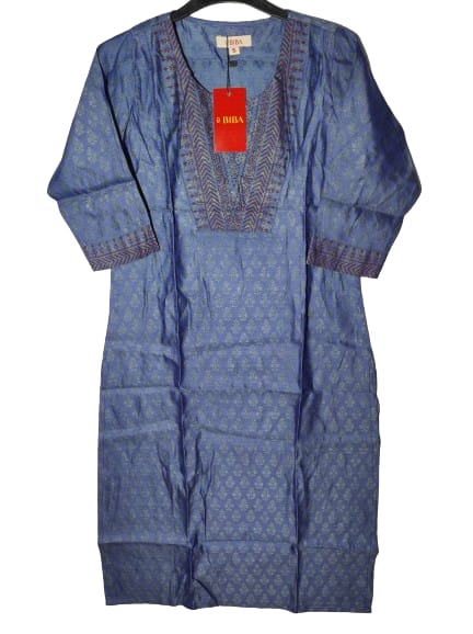 Color: The kurta is adorned in a vibrant shade of blue, adding a pop of color to your ensemble. Fabric: Crafted from high-quality fabric (specify the material if available, e.g., cotton, silk, etc.), ensuring both comfort and elegance. Design: The kurta boasts a solid pattern, making it a classic and timeless choice. The round neck adds a touch of simplicity and grace.